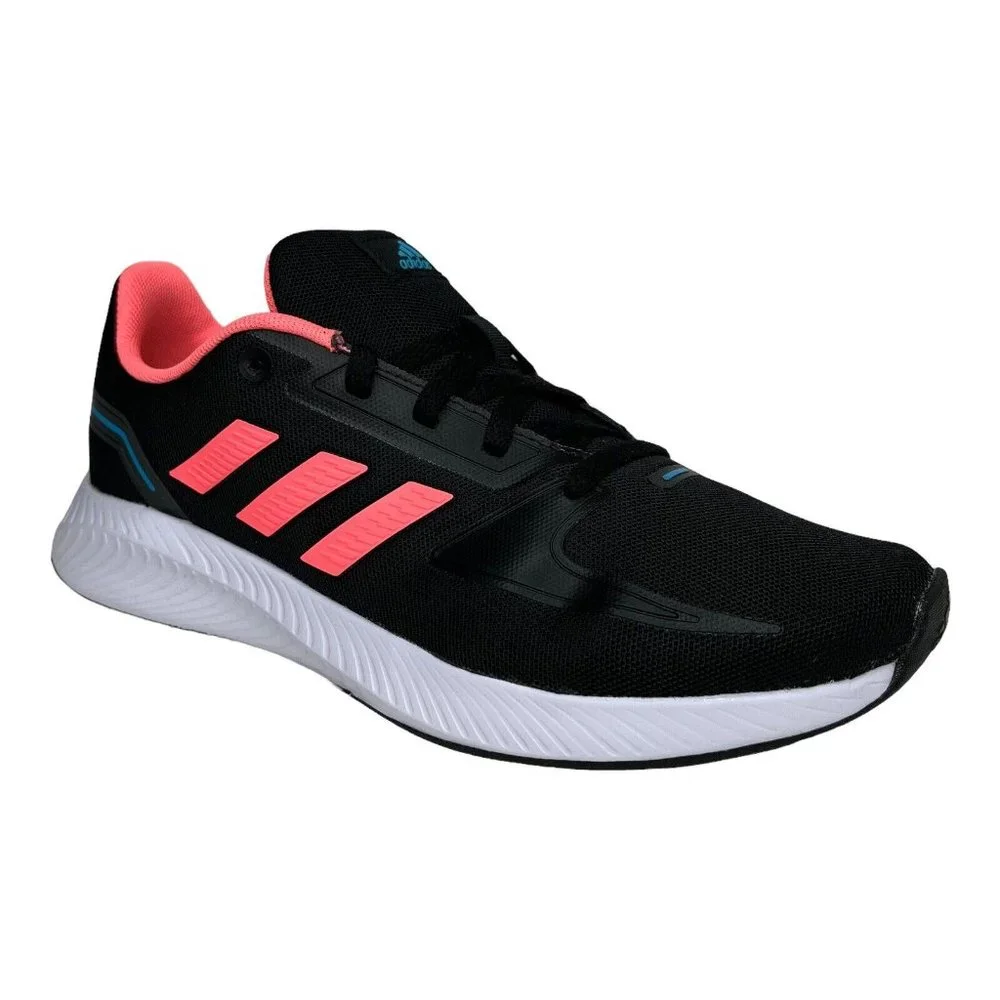 Adidas Runfalcon Big Girls Sneakers Size 7 Black Coral Comfortable Running Shoes